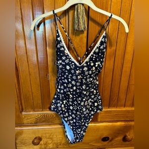 Size XL Flowered one piece swimsuit